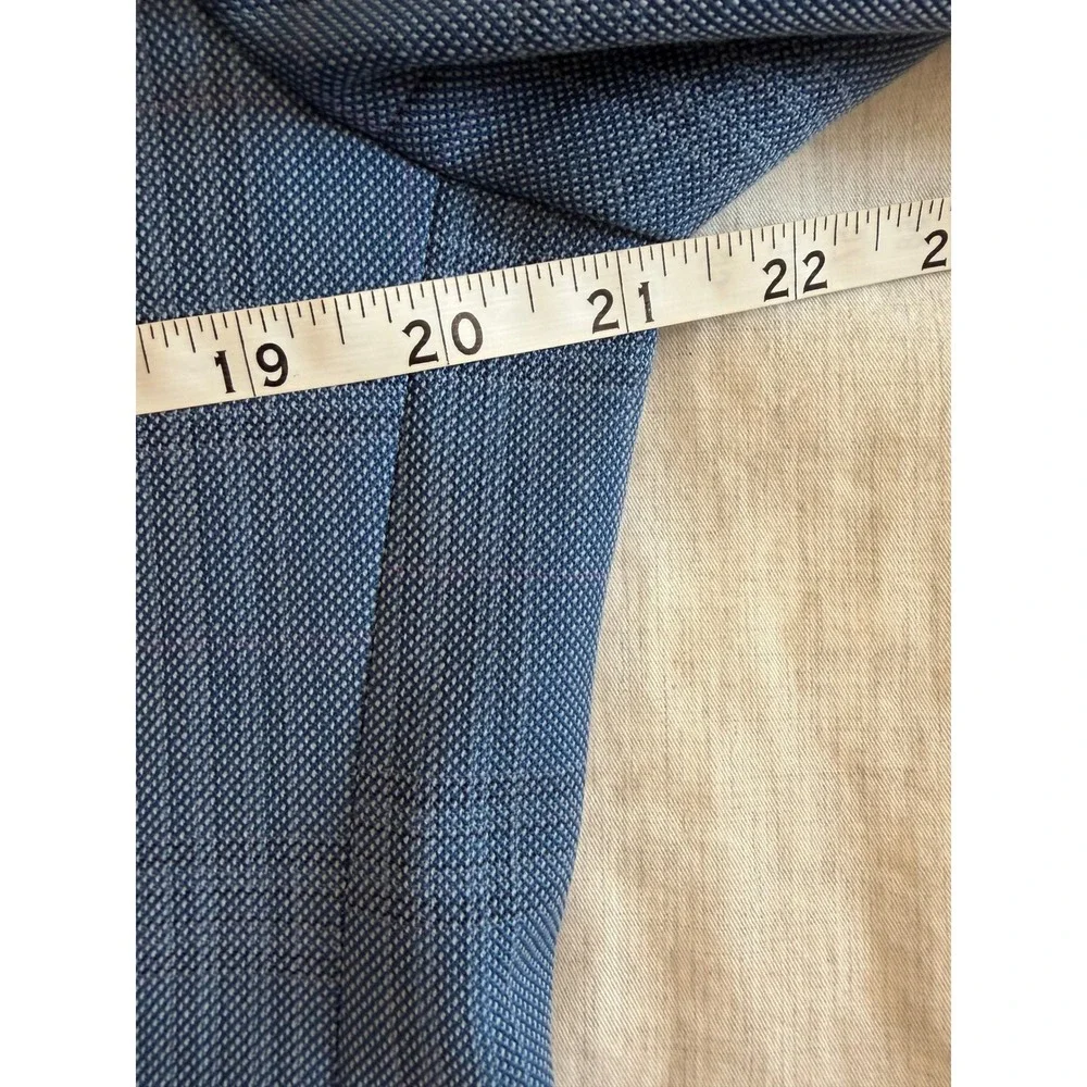 HUGO Blazer Mens 40S Blue Glen Plaid Virgin Wool Blend Two Button Jacket